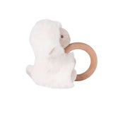 Plush Lamb Wooden Ring Rattle