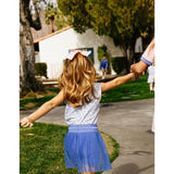 Girls Sky Blue Pleated Skirt