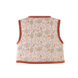 Baby Girl Glade Reversible Gilet With Embroidered Details - Offwhite