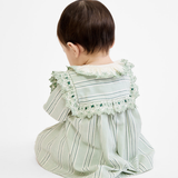 Sara Baby Dress - Sage Chevron Stripe