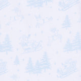 Holiday Toile Footie - Light Blue
