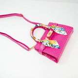 Crocodile Scarf Handbag - Hot Pink