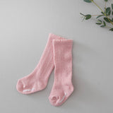 Soft Cable Knit Socks: Pink