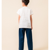 Linen Shirt With Embroidered Pockets Boy