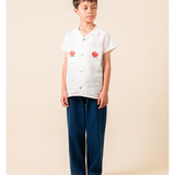 Linen Shirt With Embroidered Pockets Boy