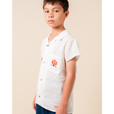 Linen Shirt With Embroidered Pockets Boy