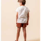 Linen Shirt With Embroidered Pockets Boy