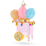 Cotton Candy Cart Glass Ornament