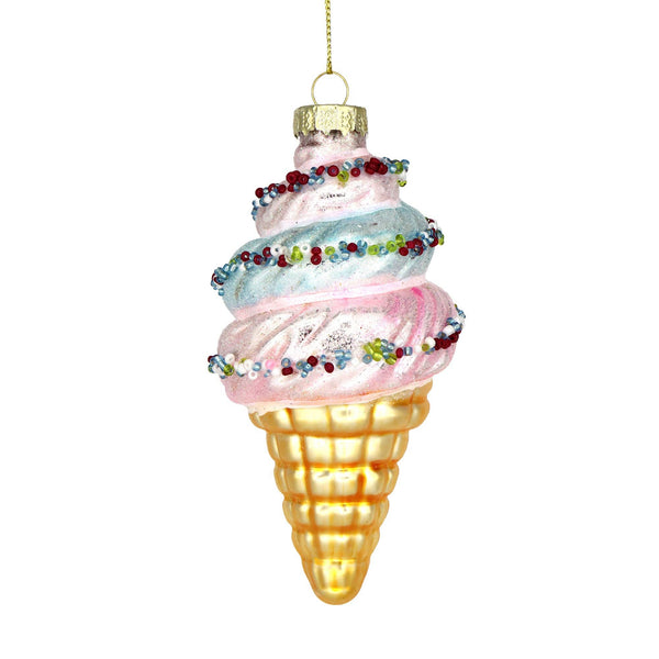 Christmas Ornament Glass Balls Vintage Ice Cream Cone 2025