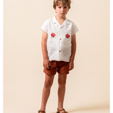 Linen Shirt With Embroidered Pockets Boy