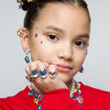 Multi-colored Gem Ring Set