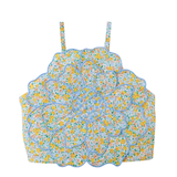 Girl Eloise Halter Top with Large Flower Appliqué & Contrast Stitching - Multicolor