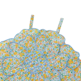 Girl Eloise Halter Top with Large Flower Appliqué & Contrast Stitching - Multicolor