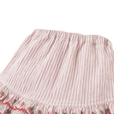 Girl Remi Ruffled Hem Skorts With Botanical Embroidery - Red