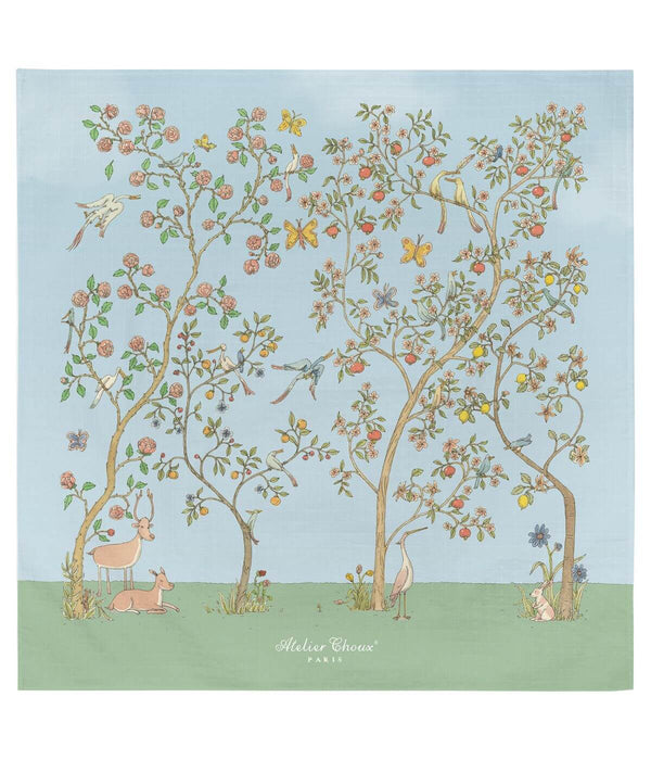 Carré Swaddle – In Bloom Blue