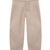 Denim Pleated Trousers - Ivory