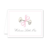 Pink Rattle and Bow Card