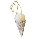 Tweed Ice Cream Cone Bag: Ivory