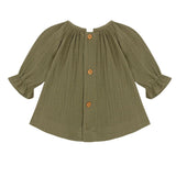 Bambula Smocked Blouse - Green Antique