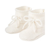 White Garter Knit Baby Booties