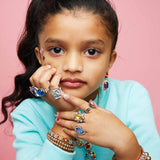 Multi-colored Gem Ring Set