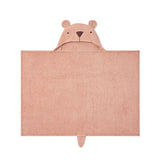 Rust Bear Hooded Baby Bath Wrap