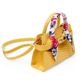 Vivid Crocodile Scarf Handbag: Yellow