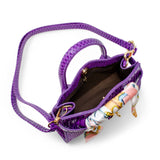 Vivid Crocodile Scarf Handbag: Purple
