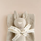 Pique Blanket + Bunny Lovey Birch Baby Set