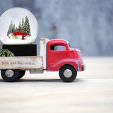 Red Truck with Dogs Snow Globe
