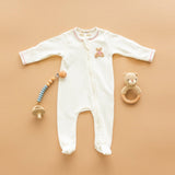 Bear Hugs Footie - Dusty Rose
