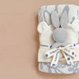 Cotton Rattle Teether - Grey Bunny