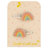 Multicoloured Rainbow Hair Clips (Pair)