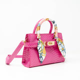Crocodile Scarf Handbag - Hot Pink