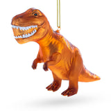 T-Rex Dinosaur Glass Christmas Ornament