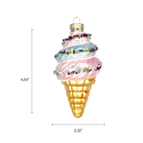 Christmas Ornament Glass Balls Vintage Ice Cream Cone 2025