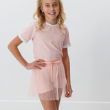 Girls Pink Pleated Skirt