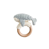 Cotton Crochet Rattle Teether - Whale