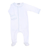 James Crochet Trim Footie - Blue