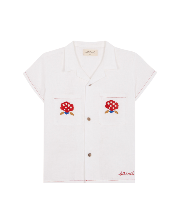 Linen Shirt With Embroidered Pockets Boy
