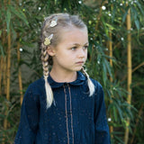 Heart Hair Clips - Gold Glitter (Pair)