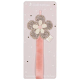 Wall-mounted barrette holder - Retro flower (Pink)