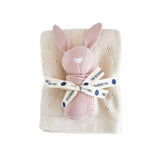 Blush Bunny + Lovey Cream Blanket Set Baby Gift