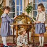 Ambroise, Boy Shirt, in Beige/Navy Tartan