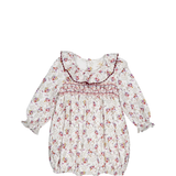 Anthéa, Smocked Girl Romper, in Winter Bouquet Print