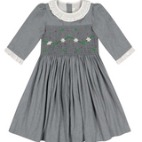 Antoinette Paris - Heidi Smocked Dress - Grey Winter