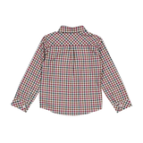 Arthur, Boy Shirt, in Burgundy and Pine Gingham