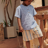 Arun Shirt - Blue Onda Stripes