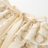 Ava Embroidered Mini Skirt - Oat