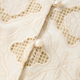 Ava Embroidered Top - Oat